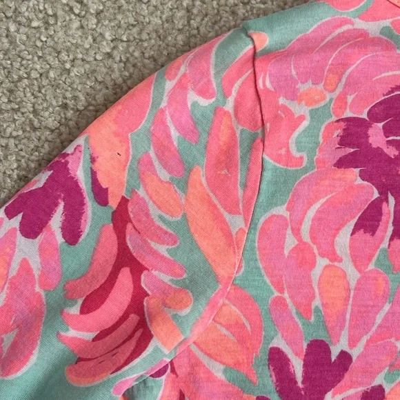 Girls Lilly Pulitzer Mini Marlowe T-Shirt Dress Love Birds Poolside Blue Size XL - Picture 7 of 9